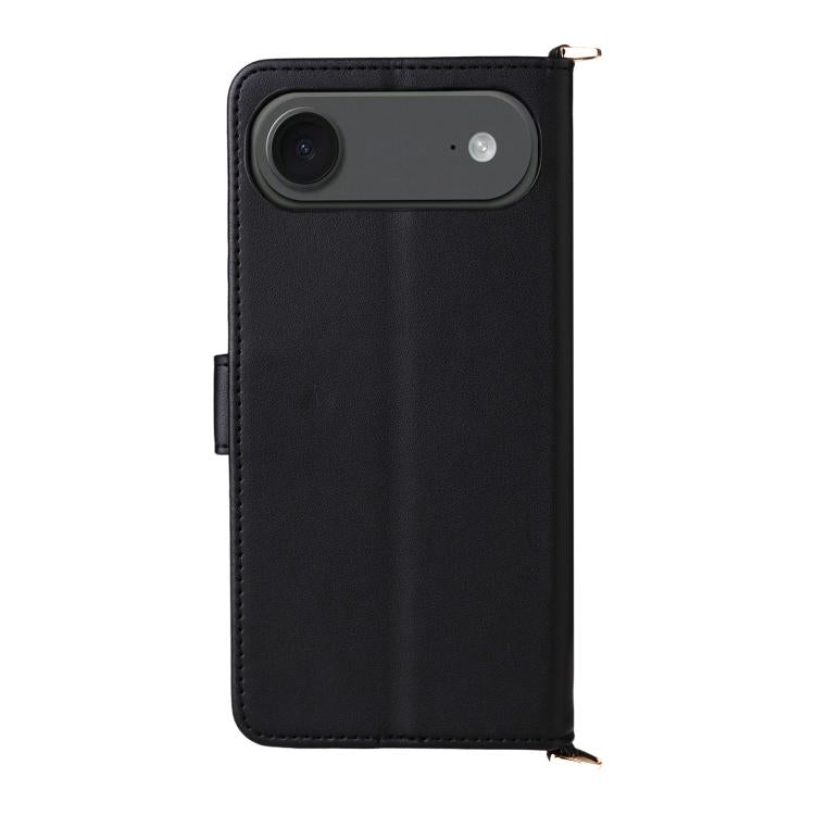 For iPhone Air Multifunctional 6-Card Slots Leather Phone Case with Wrist Strap(Black) - iPhone Air Cases by buy2fix | Online Shopping UK | buy2fix