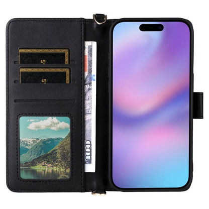 For iPhone Air Multifunctional 6-Card Slots Leather Phone Case with Wrist Strap(Black) - iPhone Air Cases by buy2fix | Online Shopping UK | buy2fix
