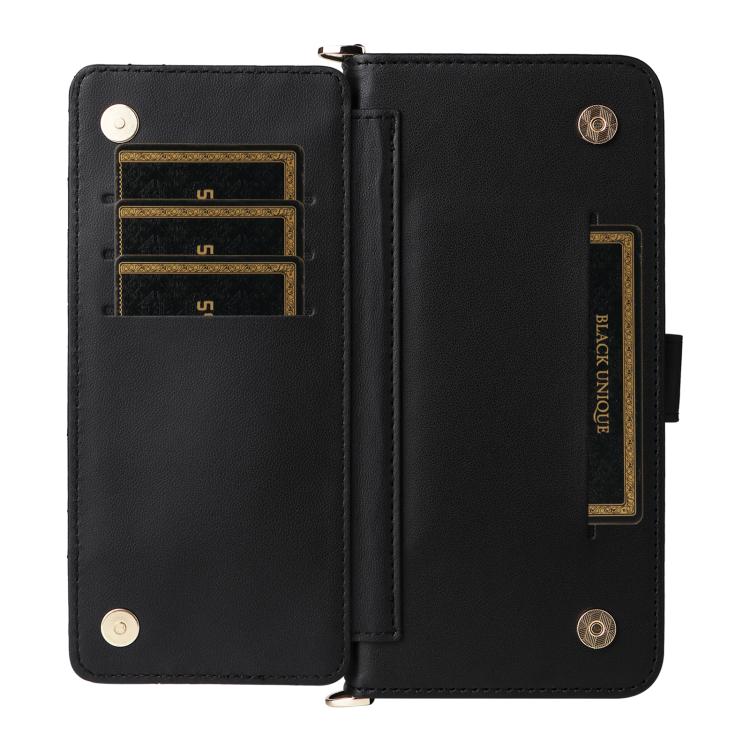 For iPhone Air Multifunctional 6-Card Slots Leather Phone Case with Wrist Strap(Black) - iPhone Air Cases by buy2fix | Online Shopping UK | buy2fix