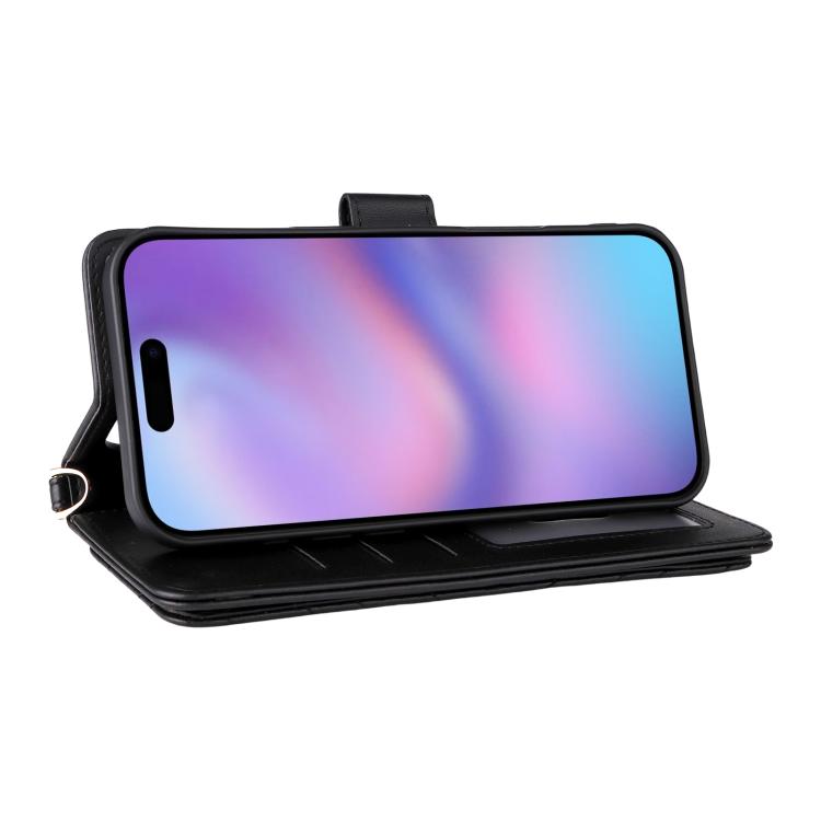 For iPhone Air Multifunctional 6-Card Slots Leather Phone Case with Wrist Strap(Black) - iPhone Air Cases by buy2fix | Online Shopping UK | buy2fix