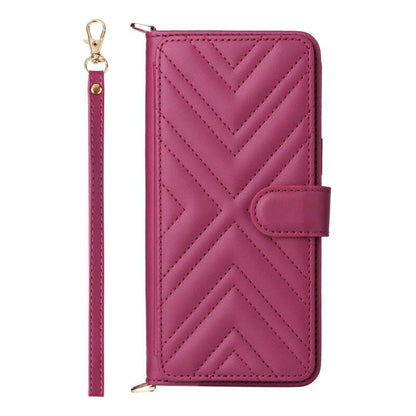 For iPhone Air Multifunctional 6-Card Slots Leather Phone Case with Wrist Strap(Rose Red) - iPhone Air Cases by buy2fix | Online Shopping UK | buy2fix