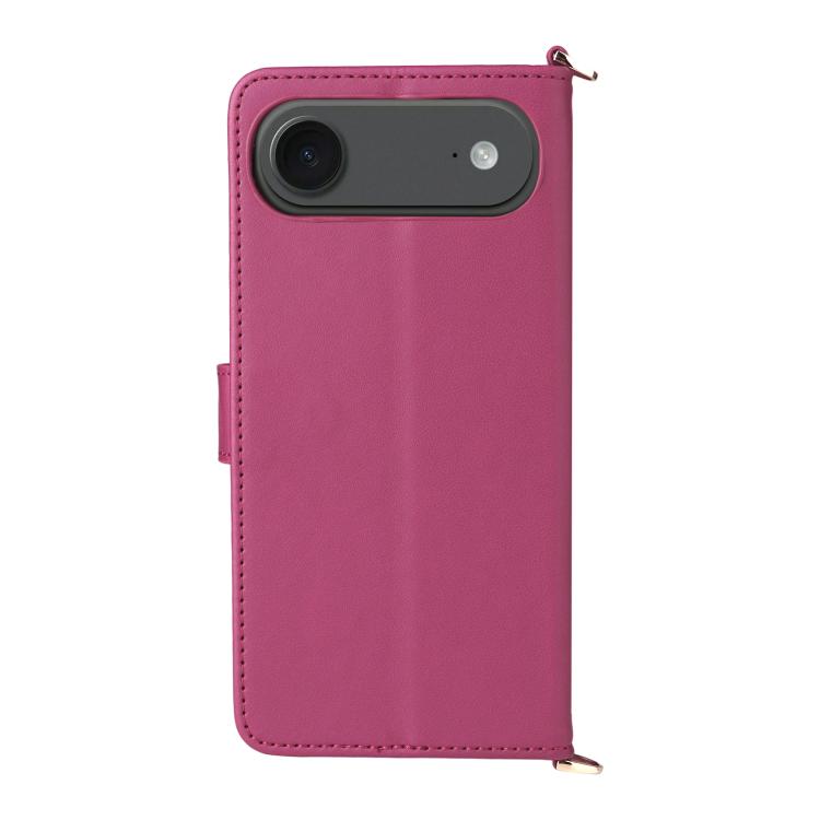 For iPhone Air Multifunctional 6-Card Slots Leather Phone Case with Wrist Strap(Rose Red) - iPhone Air Cases by buy2fix | Online Shopping UK | buy2fix