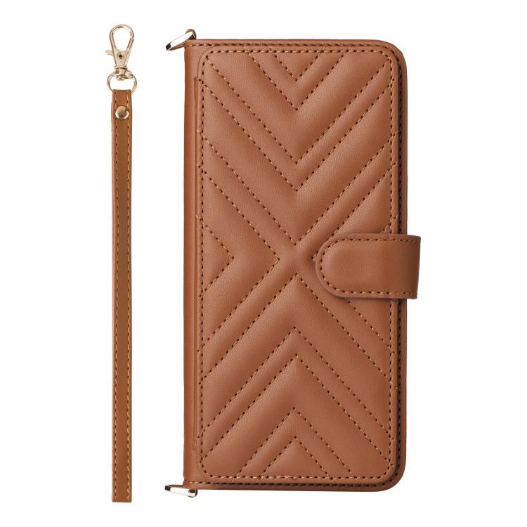 For iPhone Air Multifunctional 6-Card Slots Leather Phone Case with Wrist Strap(Brown) - iPhone Air Cases by buy2fix | Online Shopping UK | buy2fix