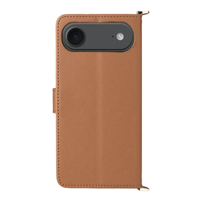 For iPhone Air Multifunctional 6-Card Slots Leather Phone Case with Wrist Strap(Brown) - iPhone Air Cases by buy2fix | Online Shopping UK | buy2fix