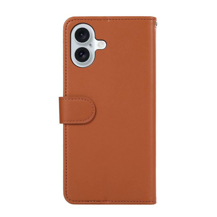 For iPhone 17 ABEEL Delicate Texture Splicing RFID Leather Phone Case(Brown) - iPhone 17 Cases by buy2fix | Online Shopping UK | buy2fix
