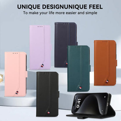 For iPhone 17 Air ABEEL Delicate Texture Splicing RFID Leather Phone Case(Brown) - iPhone 17 Air Cases by buy2fix | Online Shopping UK | buy2fix
