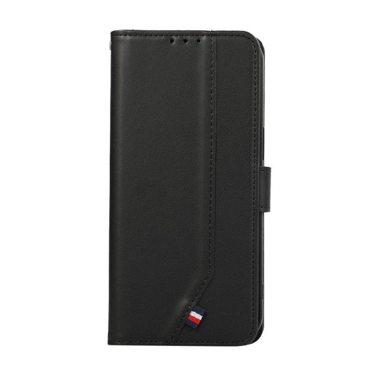 For iPhone 17 Pro ABEEL Delicate Texture Splicing RFID Leather Phone Case(Black) - iPhone 17 Pro Cases by buy2fix | Online Shopping UK | buy2fix