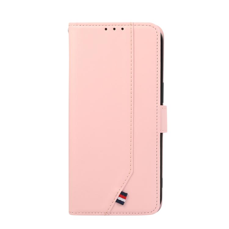 For iPhone 17 Pro Max ABEEL Delicate Texture Splicing RFID Leather Phone Case(Pink) - iPhone 17 Pro Max Cases by buy2fix | Online Shopping UK | buy2fix