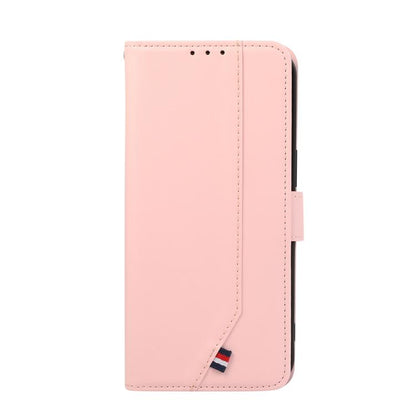 For iPhone 17 Pro Max ABEEL Delicate Texture Splicing RFID Leather Phone Case(Pink) - iPhone 17 Pro Max Cases by buy2fix | Online Shopping UK | buy2fix