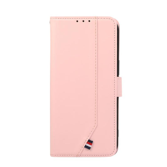 For iPhone 17 Pro Max ABEEL Delicate Texture Splicing RFID Leather Phone Case(Pink) - iPhone 17 Pro Max Cases by buy2fix | Online Shopping UK | buy2fix
