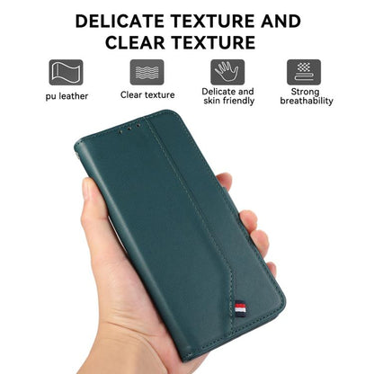 For iPhone 17 Pro Max ABEEL Delicate Texture Splicing RFID Leather Phone Case(Green) - iPhone 17 Pro Max Cases by buy2fix | Online Shopping UK | buy2fix