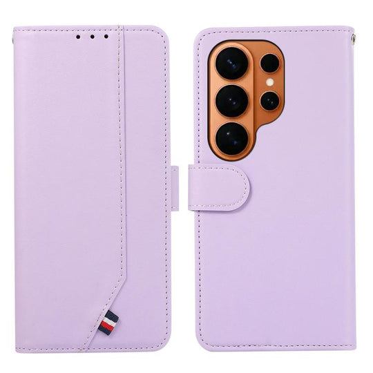 For Samsung Galaxy S26 Ultra 5G ABEEL Delicate Texture Splicing RFID Leather Phone Case(Purple)