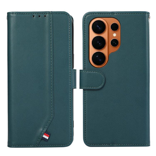 For Samsung Galaxy S26 Ultra 5G ABEEL Delicate Texture Splicing RFID Leather Phone Case(Green)