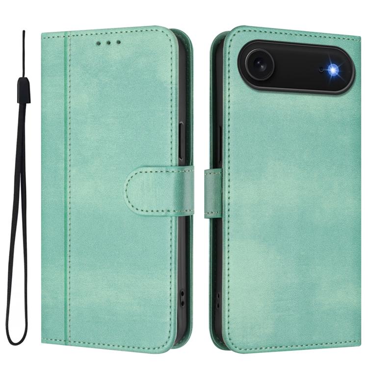 For iPhone Air Line Splicing Buckle Retro Leather Phone Case(Mint Green) - iPhone Air Cases by buy2fix | Online Shopping UK | buy2fix