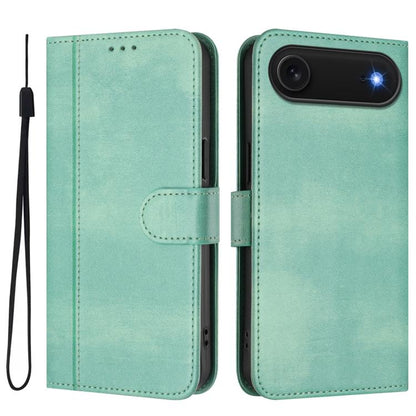 For iPhone Air Line Splicing Buckle Retro Leather Phone Case(Mint Green) - iPhone Air Cases by buy2fix | Online Shopping UK | buy2fix