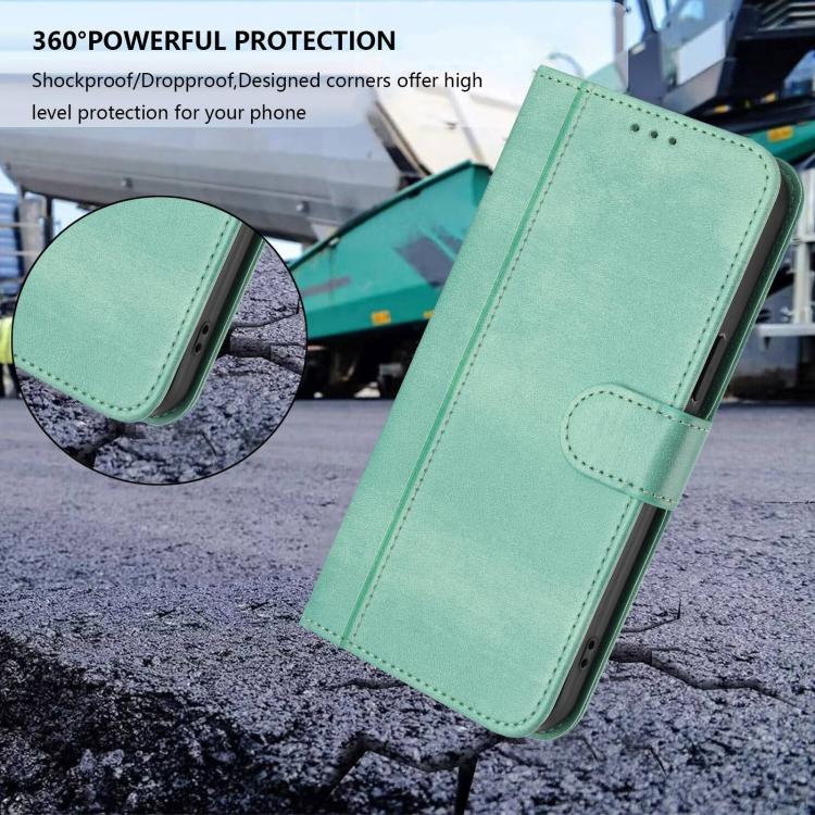 For iPhone Air Line Splicing Buckle Retro Leather Phone Case(Mint Green) - iPhone Air Cases by buy2fix | Online Shopping UK | buy2fix