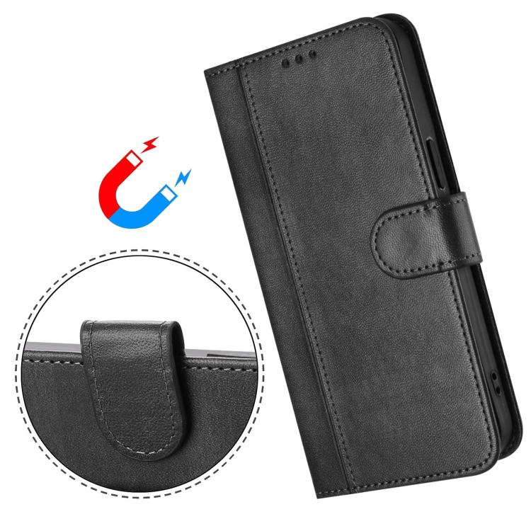 For iPhone Air Line Splicing Buckle Retro Leather Phone Case(Black) - iPhone Air Cases by buy2fix | Online Shopping UK | buy2fix