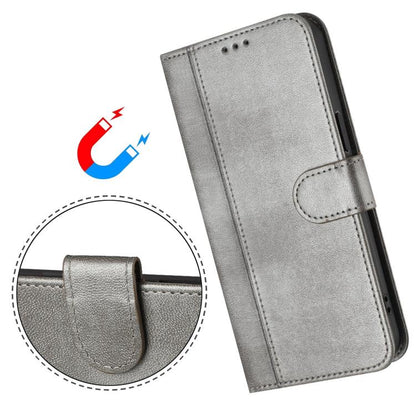 For iPhone Air Line Splicing Buckle Retro Leather Phone Case(Grey) - iPhone Air Cases by buy2fix | Online Shopping UK | buy2fix