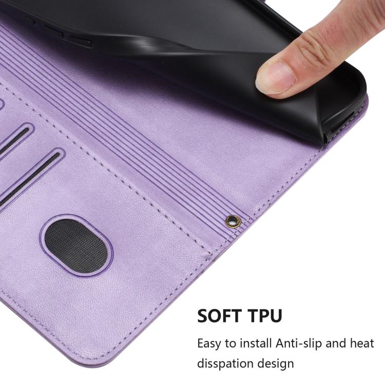 For iPhone Air Line Splicing Buckle Retro Leather Phone Case(Purple) - iPhone Air Cases by buy2fix | Online Shopping UK | buy2fix