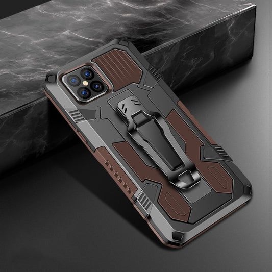 For iPhone 12 Pro Max Machine Armor Warrior Shockproof PC + TPU Protective Case(Coffee) by buy2fix