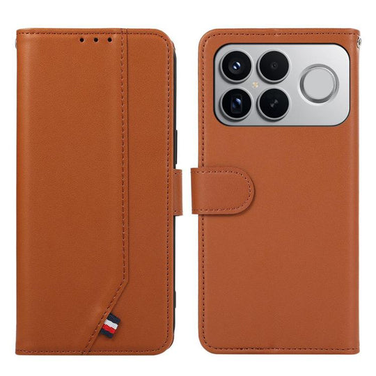 For Xiaomi Poco F8 Ultra 5G ABEEL Delicate Texture Splicing RFID Leather Phone Case(Brown)