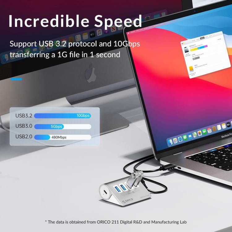 ORICO M3U7-G2 7 in 1 Type-C to USB 3.2 Docking Hub(Silver) - USB HUB by ORICO | Online Shopping UK | buy2fix