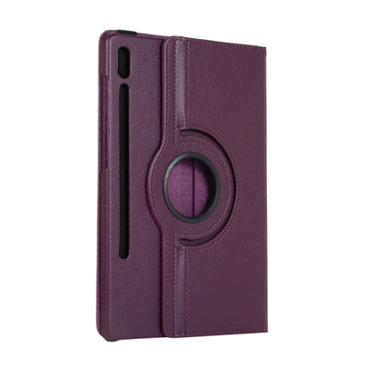 For Samsung Galaxy Tab S8+ / Tab S8 Plus / Tab S7 FE / Tab S7+ / T970 360 Degree Rotation Litchi Texture Flip Leather Case with Holder(Purple) by buy2fix