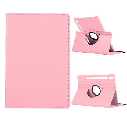 For Samsung Galaxy Tab S8+ / Tab S8 Plus / Tab S7 FE / Tab S7+ / T970 360 Degree Rotation Litchi Texture Flip Leather Case with Holder(Pink) by buy2fix