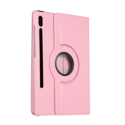 For Samsung Galaxy Tab S8+ / Tab S8 Plus / Tab S7 FE / Tab S7+ / T970 360 Degree Rotation Litchi Texture Flip Leather Case with Holder(Pink) by buy2fix