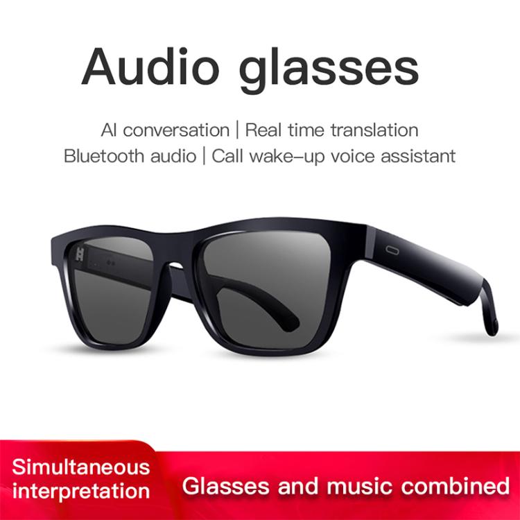 E10 Pro Smart Audio Bluetooth Glasses, Style: AI Translation(Black) - Smart Glasses by buy2fix | Online Shopping UK | buy2fix