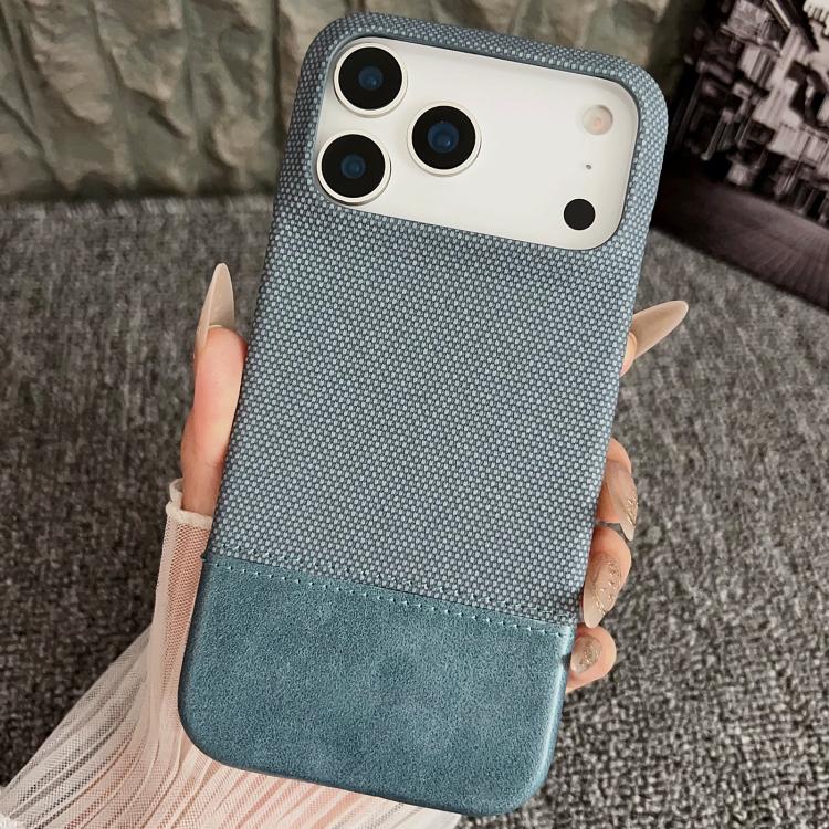 For iPhone 17 Pro Max Stitching Cloth MagSafe Magnetic PC Hybrid PU Phone Case(Cyan Blue) - iPhone 17 Pro Max Cases by buy2fix | Online Shopping UK | buy2fix