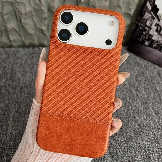 For iPhone 17 Pro Max Stitching Cloth MagSafe Magnetic PC Hybrid PU Phone Case(Brown) - iPhone 17 Pro Max Cases by buy2fix | Online Shopping UK | buy2fix