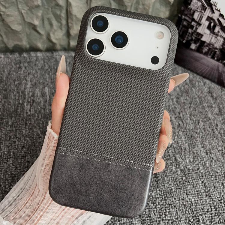 For iPhone 17 Pro Stitching Cloth MagSafe Magnetic PC Hybrid PU Phone Case(Grey) - iPhone 17 Pro Cases by buy2fix | Online Shopping UK | buy2fix