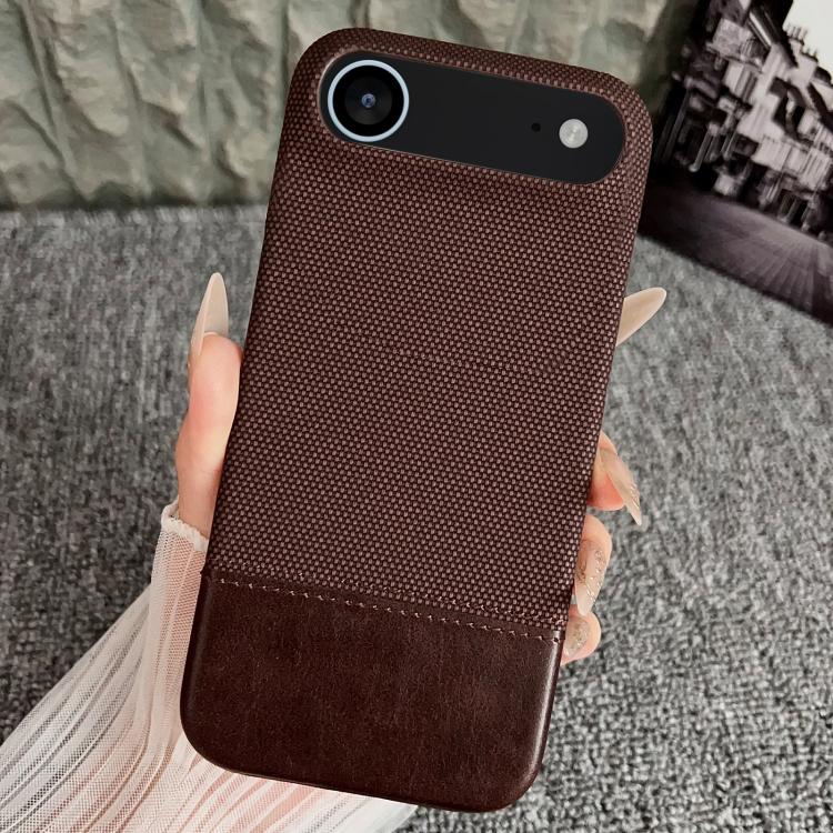 For iPhone Air Stitching Cloth MagSafe Magnetic PC Hybrid PU Phone Case(Dark Brown) - iPhone Air Cases by buy2fix | Online Shopping UK | buy2fix