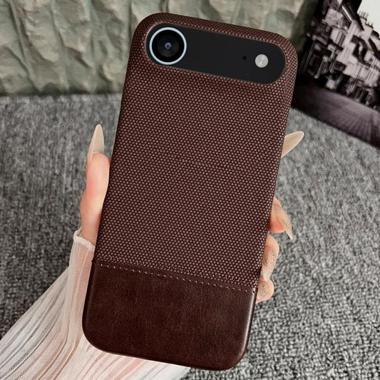 For iPhone Air Stitching Cloth MagSafe Magnetic PC Hybrid PU Phone Case(Dark Brown) - iPhone Air Cases by buy2fix | Online Shopping UK | buy2fix