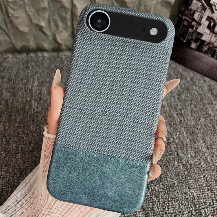 For iPhone Air Stitching Cloth MagSafe Magnetic PC Hybrid PU Phone Case(Cyan Blue) - iPhone Air Cases by buy2fix | Online Shopping UK | buy2fix