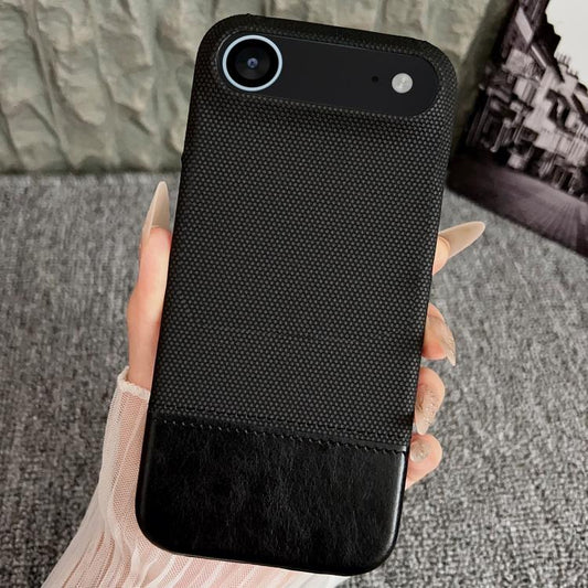 For iPhone Air Stitching Cloth MagSafe Magnetic PC Hybrid PU Phone Case(Black) - iPhone Air Cases by buy2fix | Online Shopping UK | buy2fix