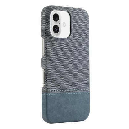 For iPhone 17 Stitching Cloth MagSafe Magnetic PC Hybrid PU Phone Case(Cyan Blue) - iPhone 17 Cases by buy2fix | Online Shopping UK | buy2fix