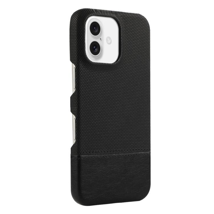 For iPhone 17 Stitching Cloth MagSafe Magnetic PC Hybrid PU Phone Case(Black) - iPhone 17 Cases by buy2fix | Online Shopping UK | buy2fix