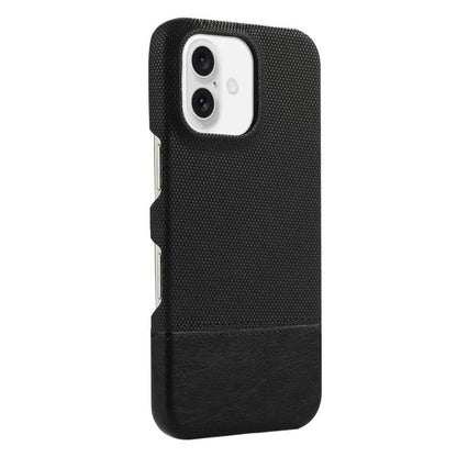 For iPhone 17 Stitching Cloth MagSafe Magnetic PC Hybrid PU Phone Case(Black) - iPhone 17 Cases by buy2fix | Online Shopping UK | buy2fix