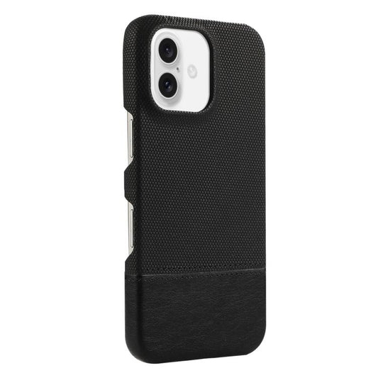 For iPhone 17 Stitching Cloth MagSafe Magnetic PC Hybrid PU Phone Case(Black) - iPhone 17 Cases by buy2fix | Online Shopping UK | buy2fix