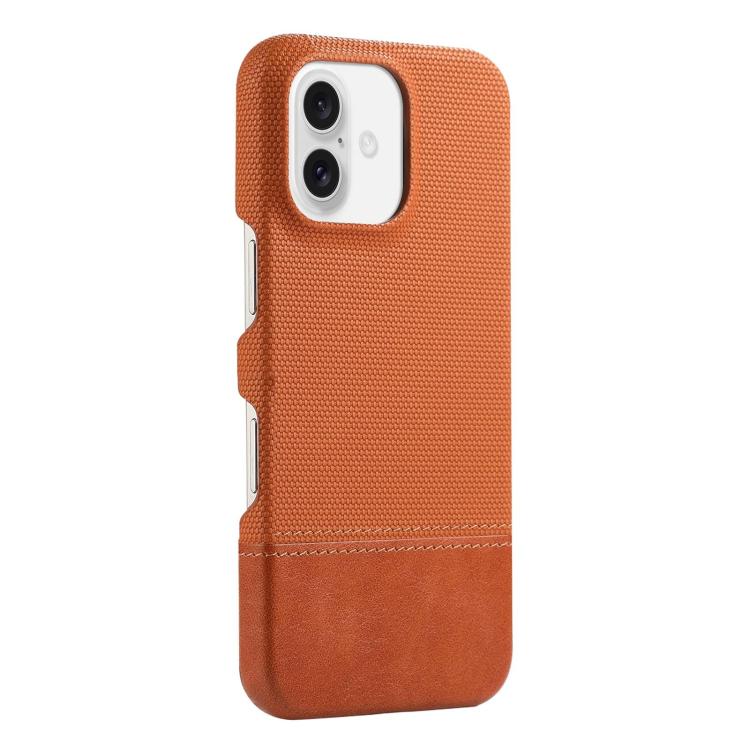 For iPhone 17 Stitching Cloth MagSafe Magnetic PC Hybrid PU Phone Case(Brown) - iPhone 17 Cases by buy2fix | Online Shopping UK | buy2fix