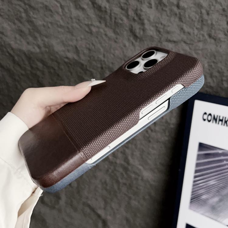 For iPhone Air Stitching Cloth MagSafe Magnetic PC Hybrid PU Phone Case(Brown) - iPhone Air Cases by buy2fix | Online Shopping UK | buy2fix
