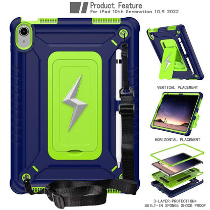 For iPad 2025 / 2022 Armor Bolt Shape Holder Silicone Hybrid PC Tablet Case(Navy Blue Olivine) - iPad 2025 / 2022 Cases by buy2fix | Online Shopping UK | buy2fix