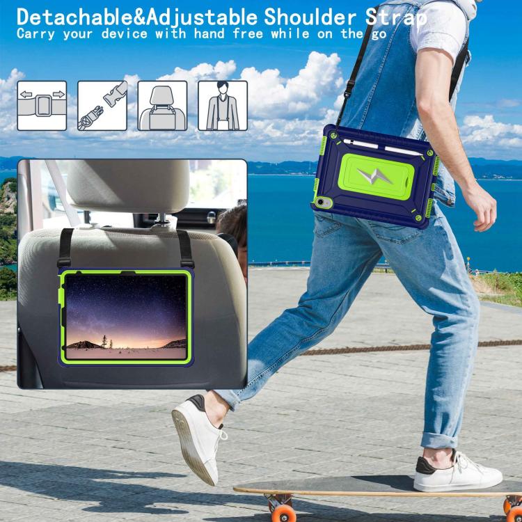 For iPad 2025 / 2022 Armor Bolt Shape Holder Silicone Hybrid PC Tablet Case(Navy Blue Olivine) - iPad 2025 / 2022 Cases by buy2fix | Online Shopping UK | buy2fix