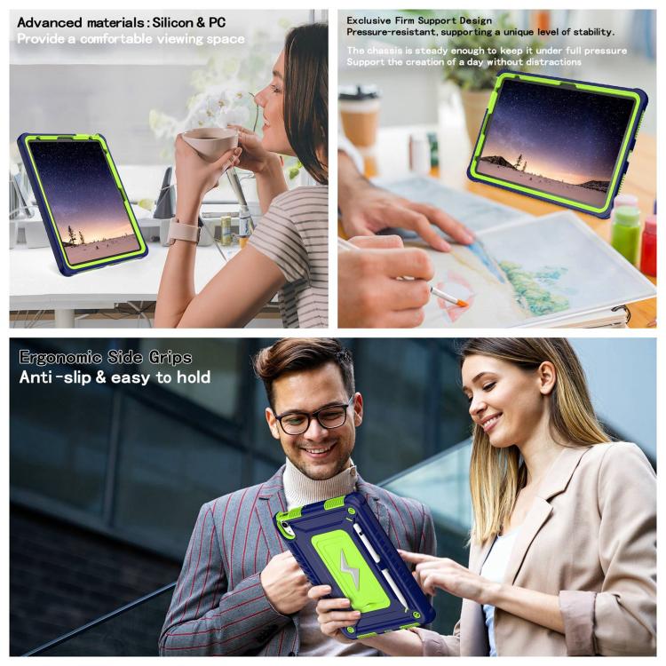 For iPad 2025 / 2022 Armor Bolt Shape Holder Silicone Hybrid PC Tablet Case(Navy Blue Olivine) - iPad 2025 / 2022 Cases by buy2fix | Online Shopping UK | buy2fix