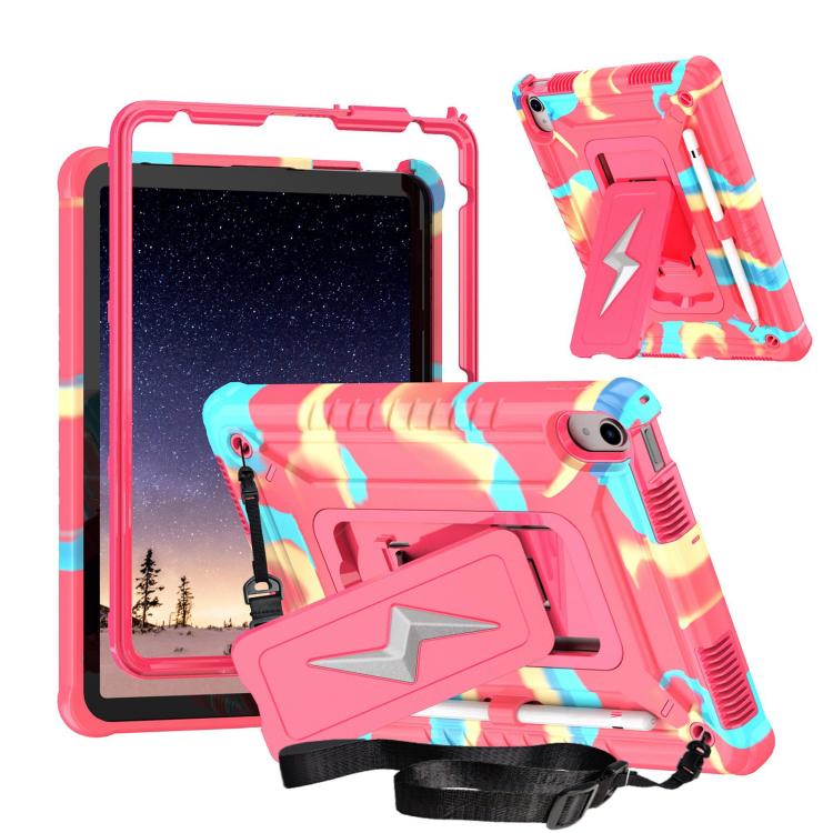 For iPad 2025 / 2022 Armor Bolt Shape Holder Silicone Hybrid PC Tablet Case(Camouflage Rose Red) - iPad 2025 / 2022 Cases by buy2fix | Online Shopping UK | buy2fix