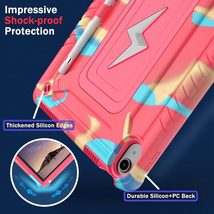 For iPad 2025 / 2022 Armor Bolt Shape Holder Silicone Hybrid PC Tablet Case(Camouflage Rose Red) - iPad 2025 / 2022 Cases by buy2fix | Online Shopping UK | buy2fix