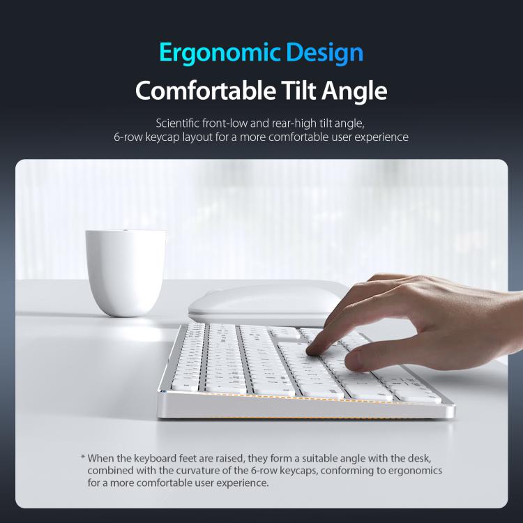 DUX DUCIS LK Series Portable Universal Wireless Keyboard(White) - Wireless Keyboard by DUX DUCIS | Online Shopping UK | buy2fix