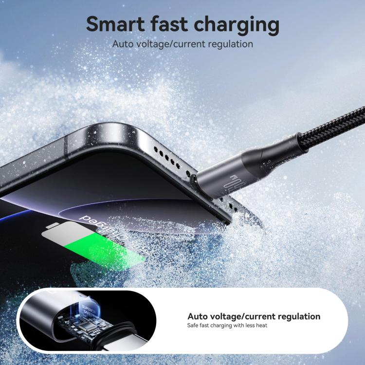 JOYROOM S-A28 Flash Series 60W 480Mbps Fast Charging Data Cable, Type-C to Type-C Cable, Length: 2m(Black) - USB-C & Type-C Cable by JOYROOM | Online Shopping UK | buy2fix